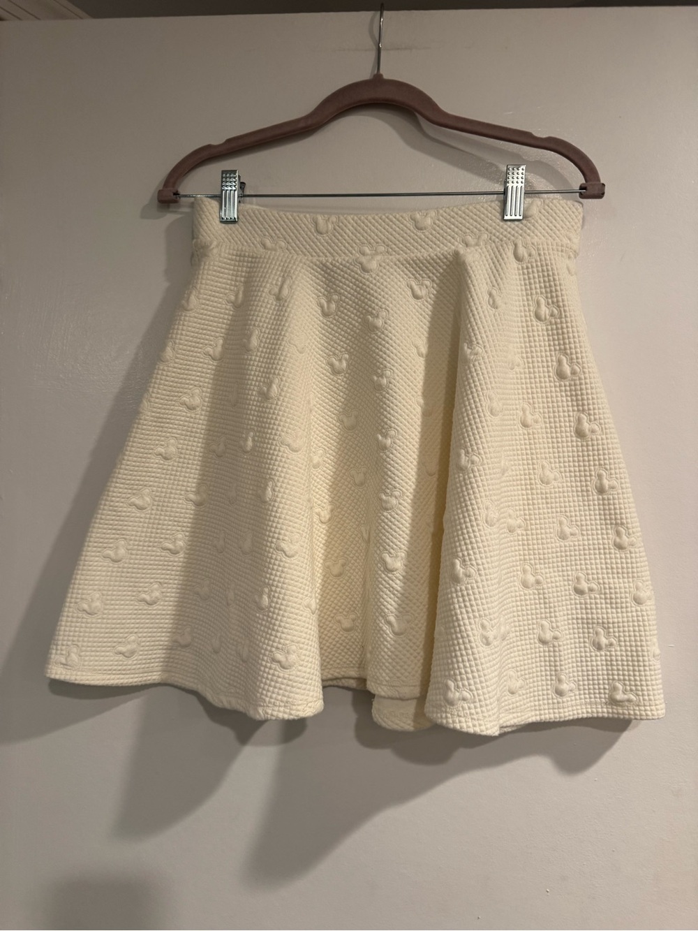 Disney Lauren Conrad Mickey Mouse Cream Knit A-Line Skirt Medium